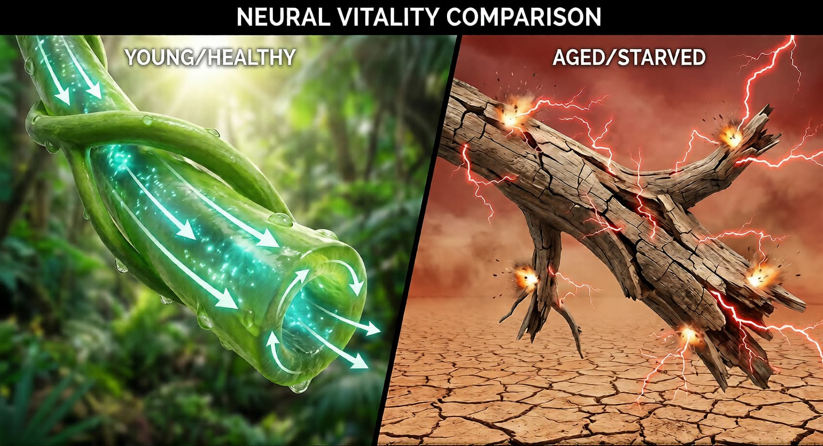 Peripheral nerve decay illustration